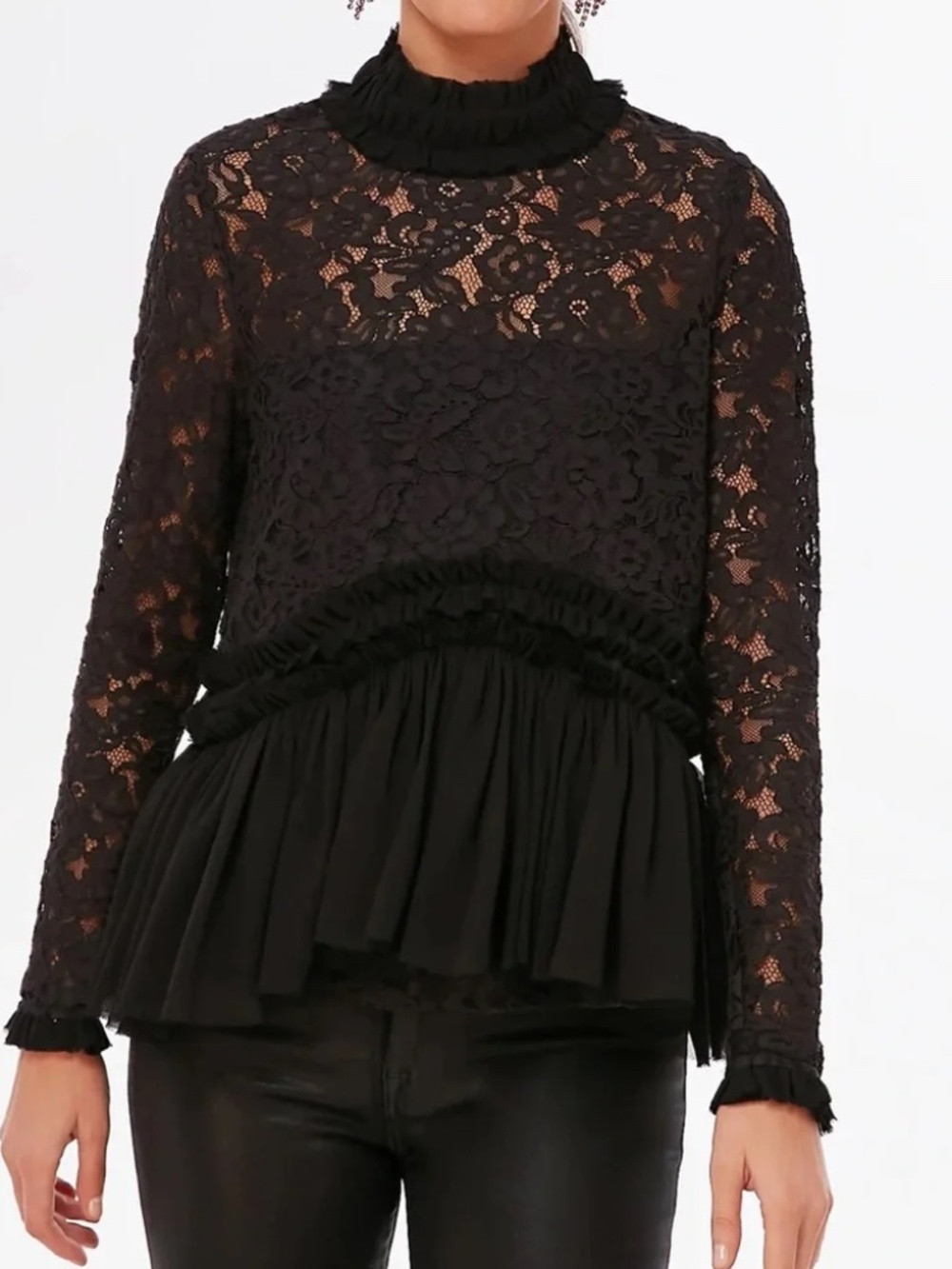 TUCKERNUCK Black Lace Myla Top S